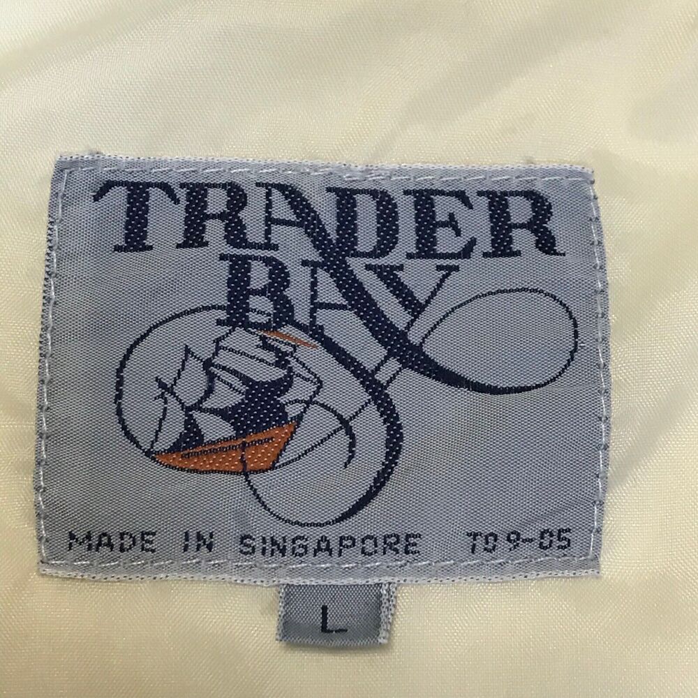 Trader Bay Mens Size Large Bomber Jacket White Po… - image 5